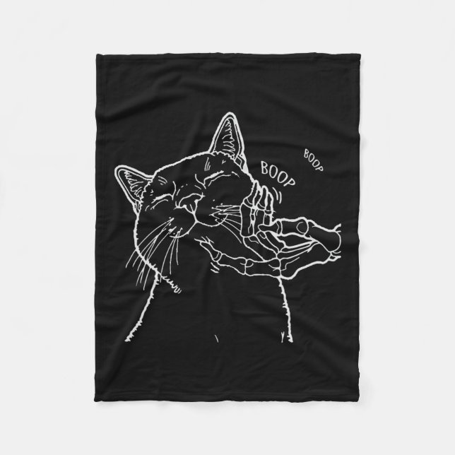 Black Lover Skeleton Hand Boop Funny Halloween 202 Fleecedecke (Vorderseite)