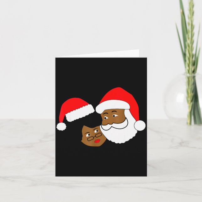 Black Loving Santa Claus And Mrs. Claus Ethnic Chr Karte (Vorderseite)