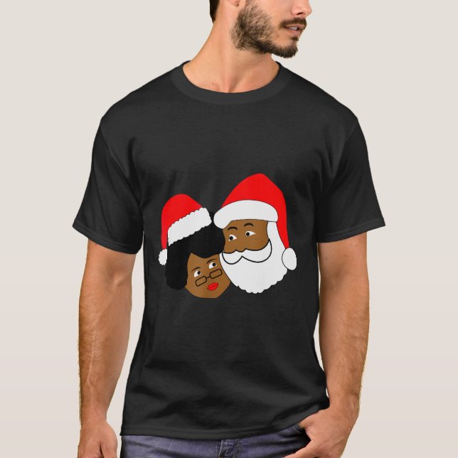 Black Loving Santa Claus And Mrs. Claus Ethnic Chr T-Shirt (Vorderseite)