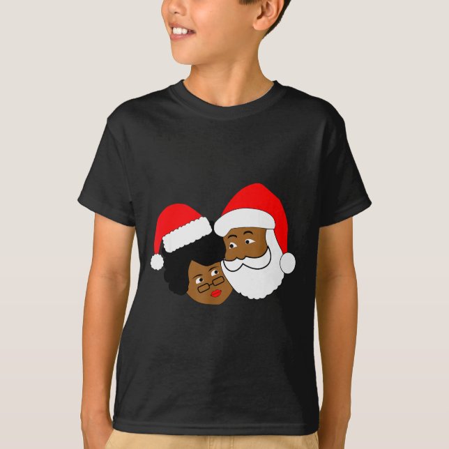 Black Loving Santa Claus And Mrs. Claus Ethnic Chr T-Shirt (Vorderseite)