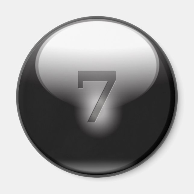 Black Lucky 7 Magnet (Vorne)