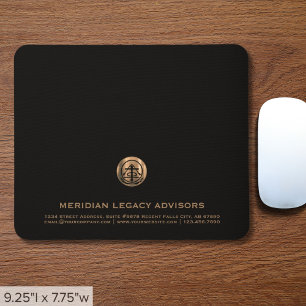 Black Luxe Copper Logo Mousepad