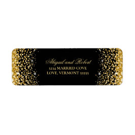 Black Luxe Gold Glitzer Return Label