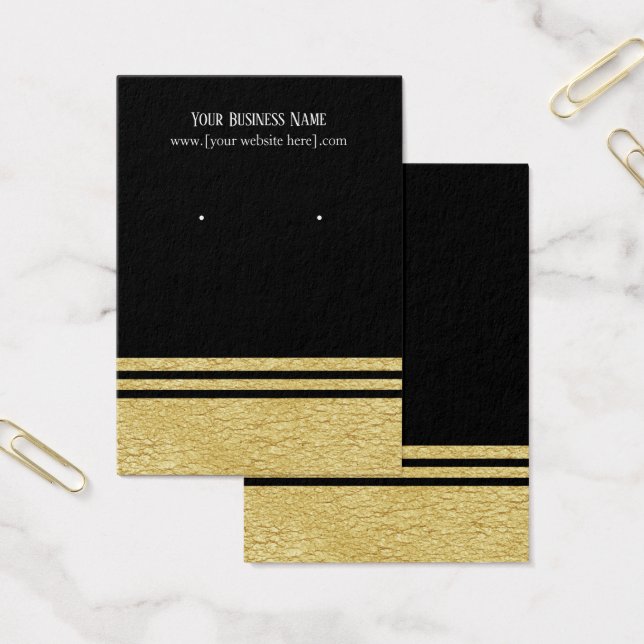 Black Luxe Imitate Gold Earring Display Cards (Büro)
