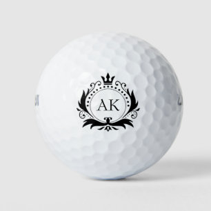 Black Luxury Crown Monogram Golfball
