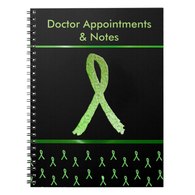 Black Lyme Disease Awareness Ribbon-Notebook Notizblock (Vorderseite)