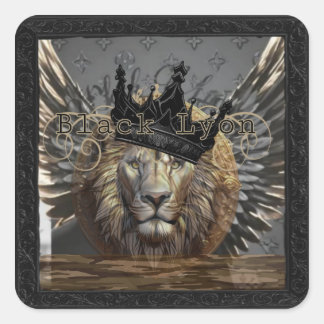 Black Lyon Bass Quadratischer Aufkleber