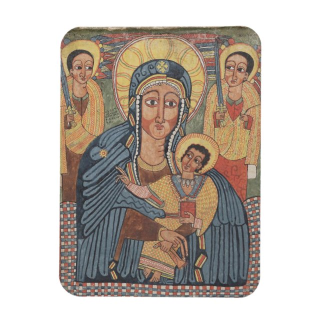 Black Madonna and Child, Äthiopisches Weihnachtsfe Magnet (Vertikal)