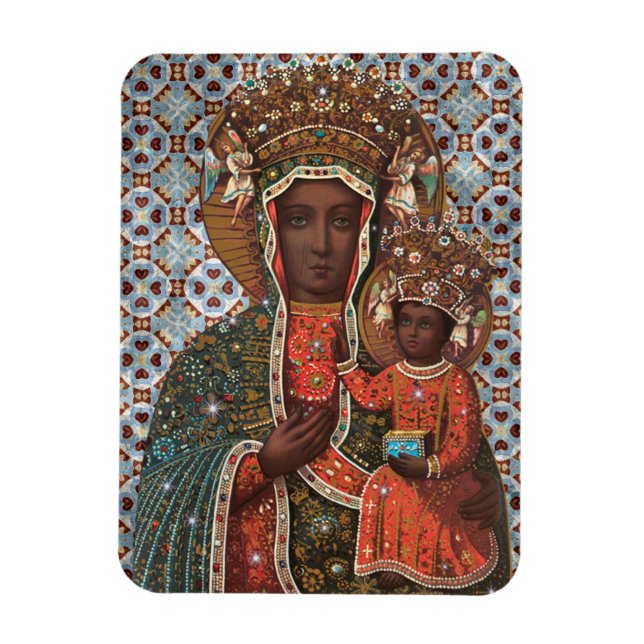 Black Madonna and Child Magnet (Vertikal)