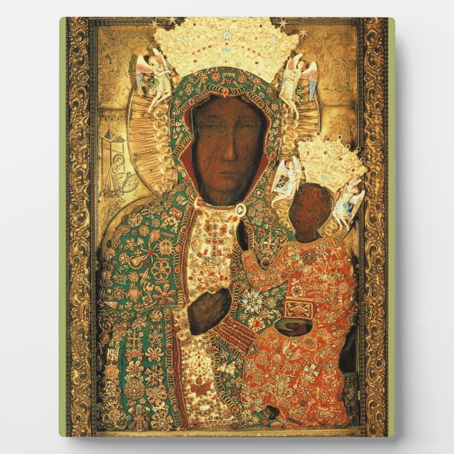 Black Madonna and Child Our Lady Czestochowa Fotoplatte (Vorderseite)