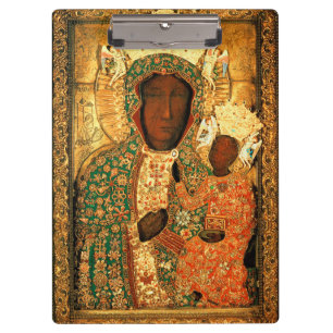 Black Madonna and Child Our Lady Czestochowa Klemmbrett