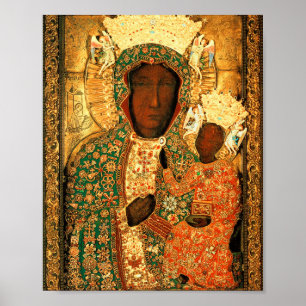 Black Madonna and Child Our Lady Czestochowa Poster