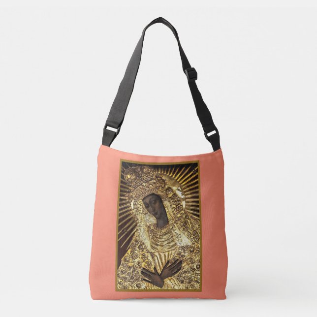 BLACK MADONNA in gold riza Crossbody Bag Tragetaschen Mit Langen Trägern (Vorderseite)