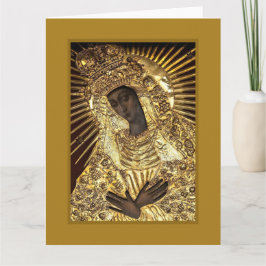 BLACK MADONNA in Golden Riza Oklad Revetage Karte