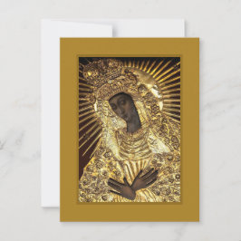 BLACK MADONNA in Golden Riza Oklad Revetage Postkarte