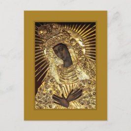 BLACK MADONNA in Golden Riza Oklad Revetage Postkarte
