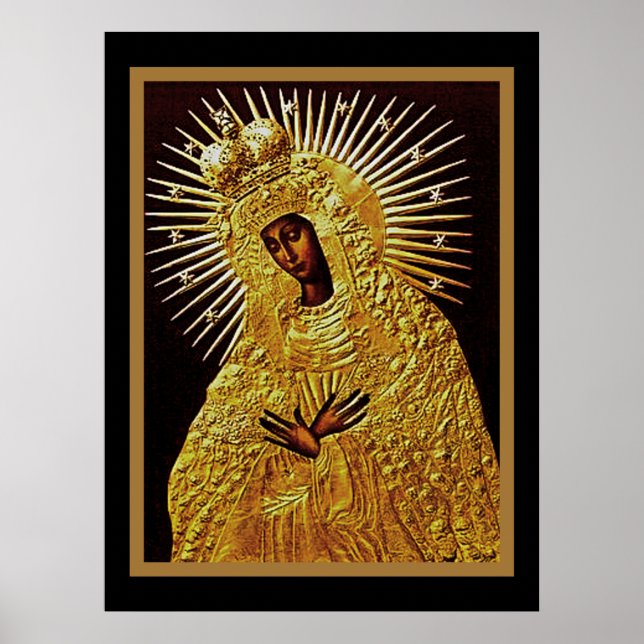 Black Madonna in Prayer Poster (Vorne)