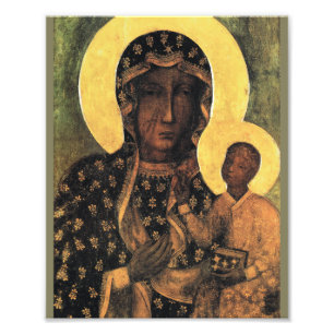 Black Madonna Jungfrau Mary Icon Polen Unsere Lady Fotodruck