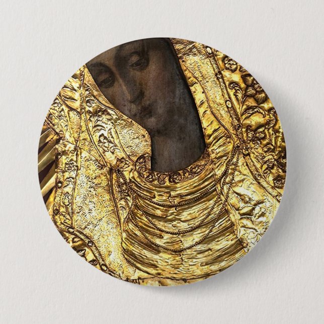 Black Madonna Poland Our Lady of Grace Of The Gate Button (Vorderseite)