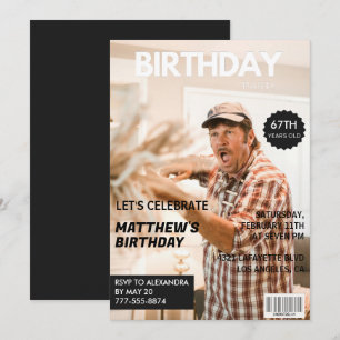 Black Magazine Cover Foto 67. Geburtstag Einladung
