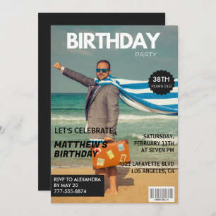 Black Magazine Spaß Foto 38. Geburtstag Einladung