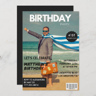 Black Magazine Spaß Foto 41. Geburtstag Einladung