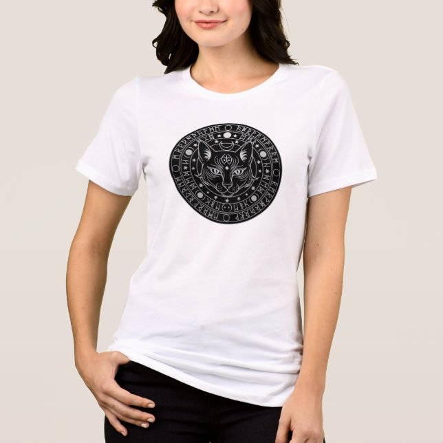 Black Magic Cat Tri-Blend Shirt (Vorderseite)