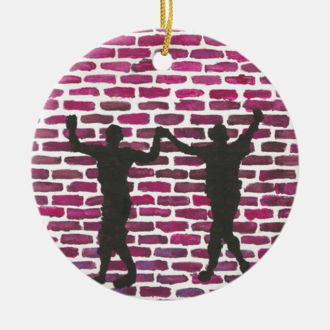 Black Magic Hollyhock by Yeshaya Dank Wood Wall Ar Keramik Ornament (Vorne)