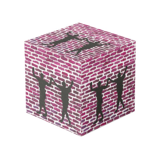 Black Magic Hollyhock by Yeshaya Dank Wood Wall Ar Würfel (Vorderseite Schrägansicht)