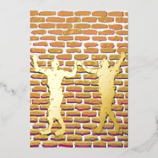 Black Magic Hollyhock von Yeshaya Dank Wood Wall A Folieneinladung (Vorderseite)