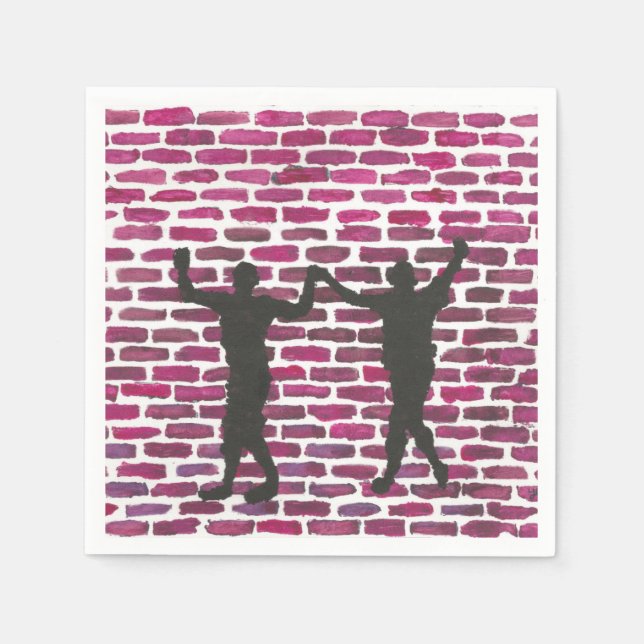 Black Magic Hollyhock von Yeshaya Dank Wood Wall A Serviette (Vorderseite)