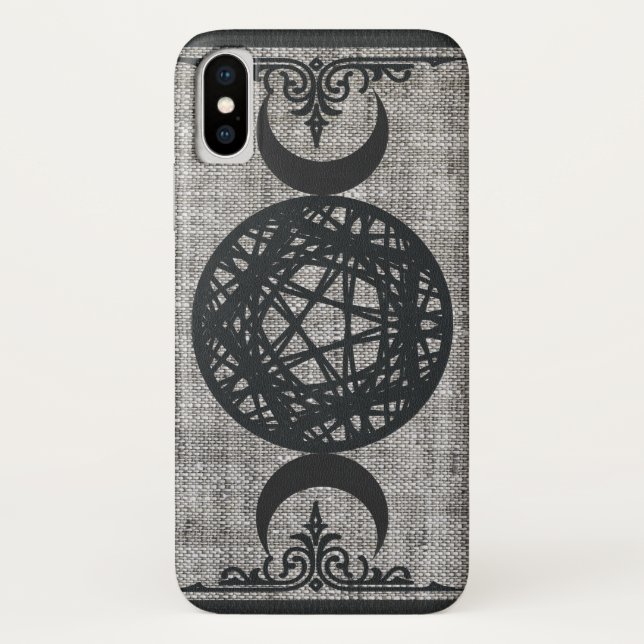 Black Magic Triple Moon Pentagramm Vintag Wiccan Case-Mate iPhone Hülle (Rückseite)