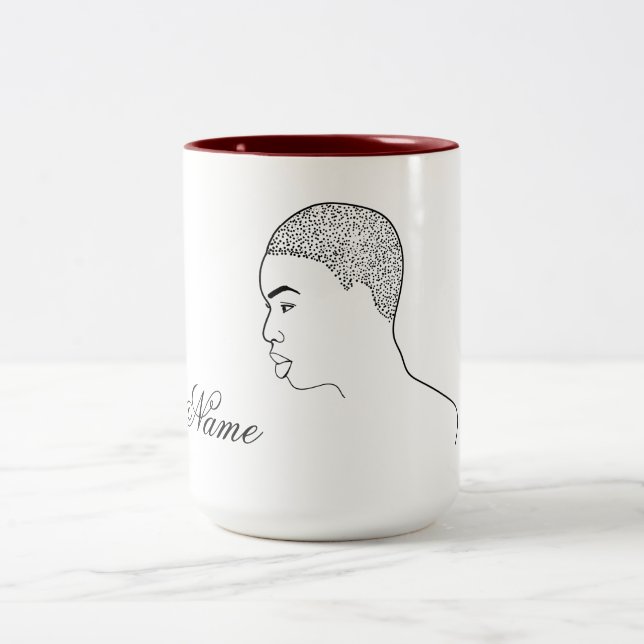 Black Magic Woman Art Zweifarbige Tasse (Mittel)