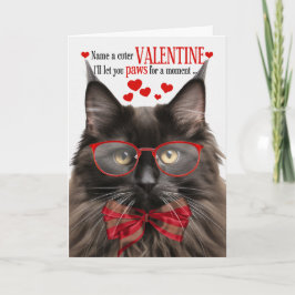 Black Maine Coon Cat Feline Spaß Valentinstag Feiertagskarte