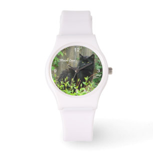 Black Maine Coon Cat Watch Armbanduhr