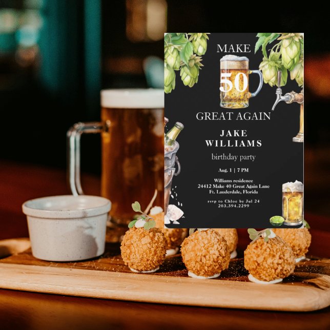 Black Make 50 Great Again Ber Birthday Party Einladung (Von Creator hochgeladen)