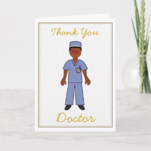 Black Male Doctor Dankeschön-Karte Dankeskarte
