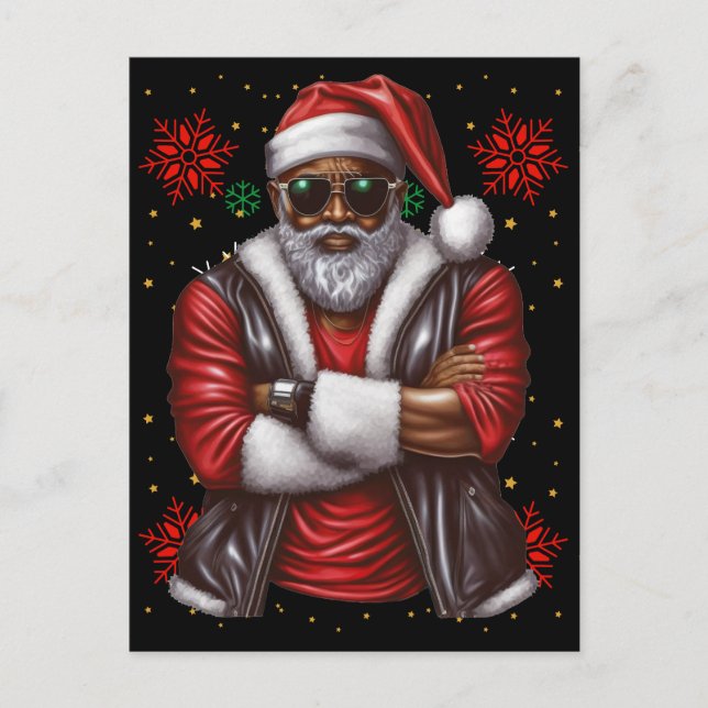 Black Man Melanin Weihnachten Weihnachtsklaus Ugly (Vorderseite)