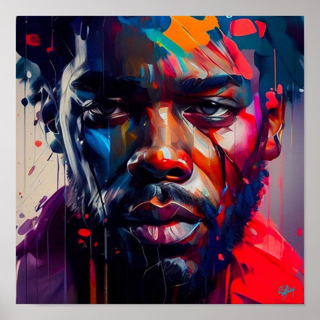 Black man’s challenge poster (Vorne)