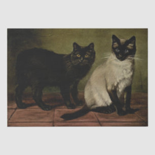 Black Manx und Siamese Cat Ephemera Decoupage Seidenpapier
