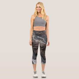 Black Marble Abstract Leggings – yoga pants