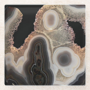 Black Marble Agate Geode Imitate Stone Untersetzer