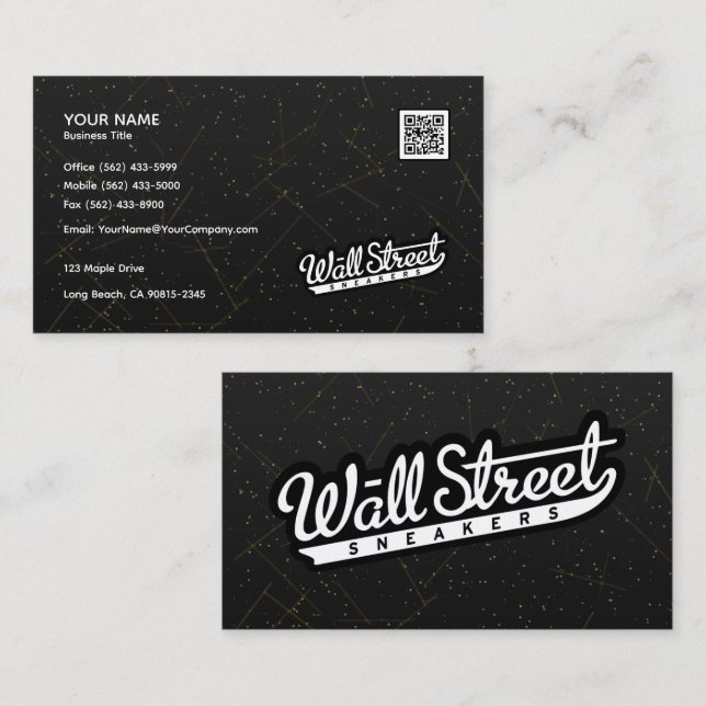 Black Marble Business Card mit GoldsparkleEffekt Visitenkarte (Vorne/Hinten)