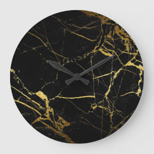 Black Marble Clock Große Wanduhr