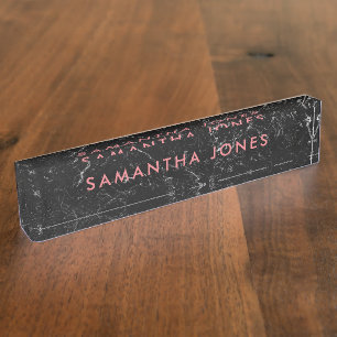Black Marble Gold Classic Personalisiert Namensplakette