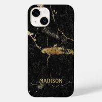 Black Marble Gold Glitzer