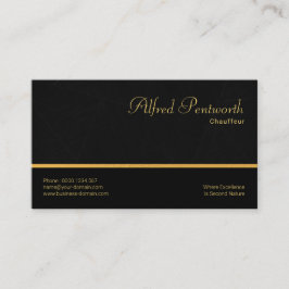 Black Marble Grunge Einfache Gold Line Chauffeur Visitenkarte