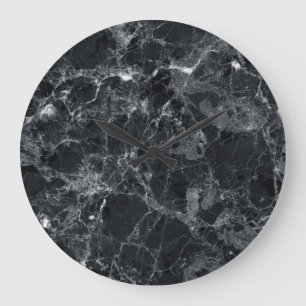 Black marble texture große wanduhr