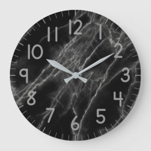 Black Marble Wall Clock Große Wanduhr