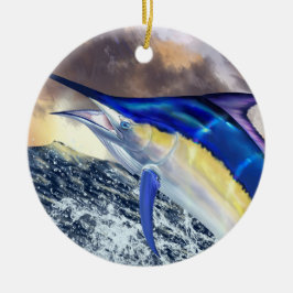 Black Marlin Christmas Keramik Ornament